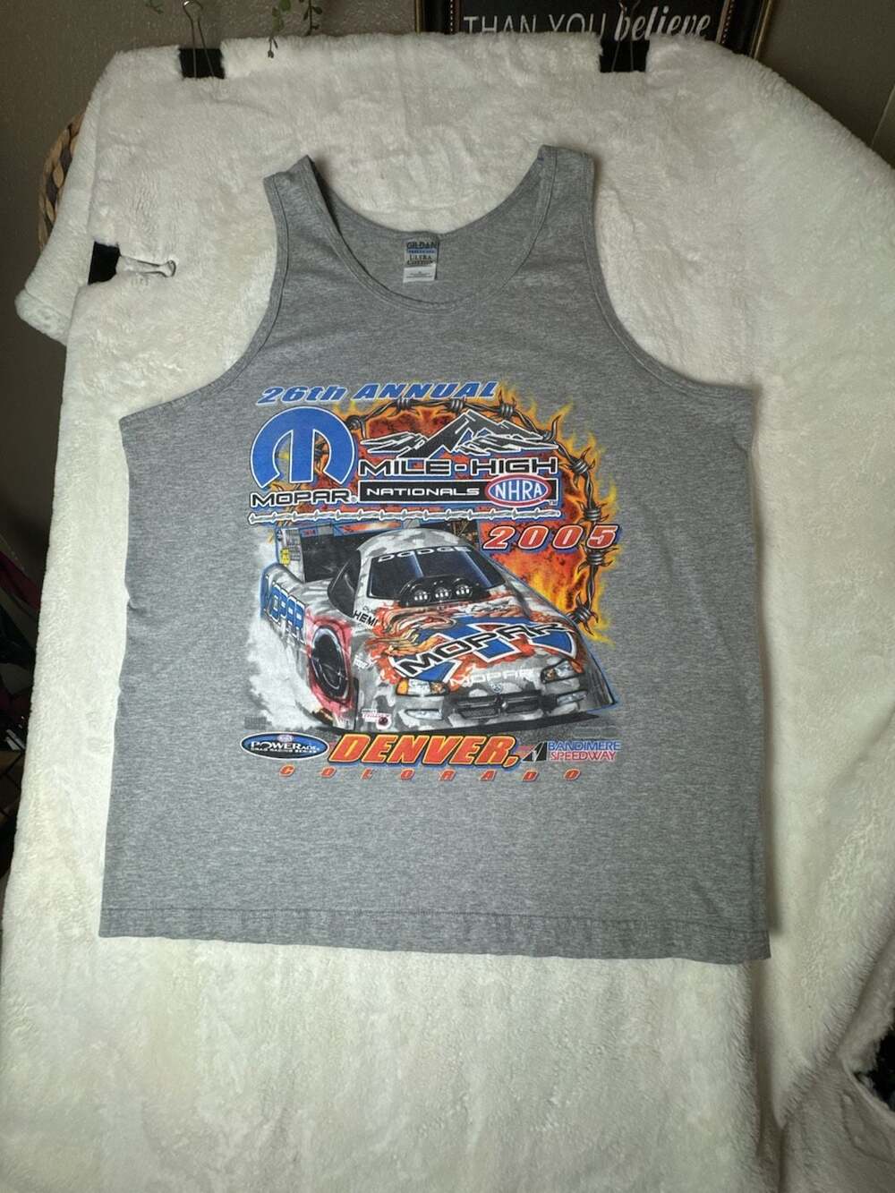 Vintage 2005 Mopar Mile-High Nationals NHRA Tank Top Size XL